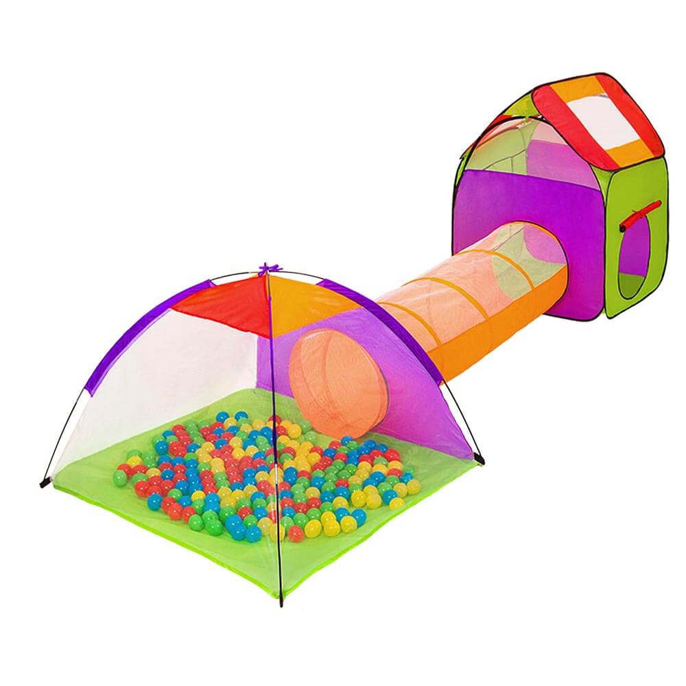 Play tent with tunnel, 200 gift balls-1